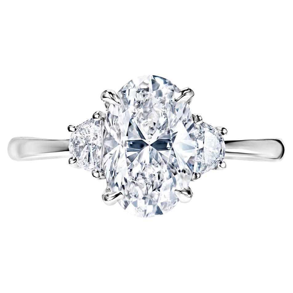 2 Carat Oval Cut Diamond Engagement Ring GIA Certified G VVS1 For Sale
