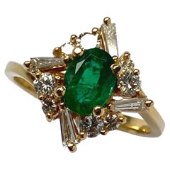 Art Deco Style 2.23 Carat Natural Emerald Diamond Engagement Ring Fashion Ring