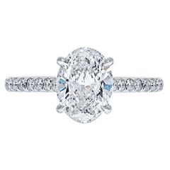 2 Carat Oval Diamond D/SI2 GIA Solitaire Engagement Ring