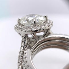 2 Carat Oval Diamond Halo Engagement Ring Set by Neil Lane