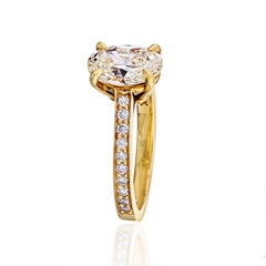 2 Carat Oval Diamond M/I1 GIA Pave Engagement Ring