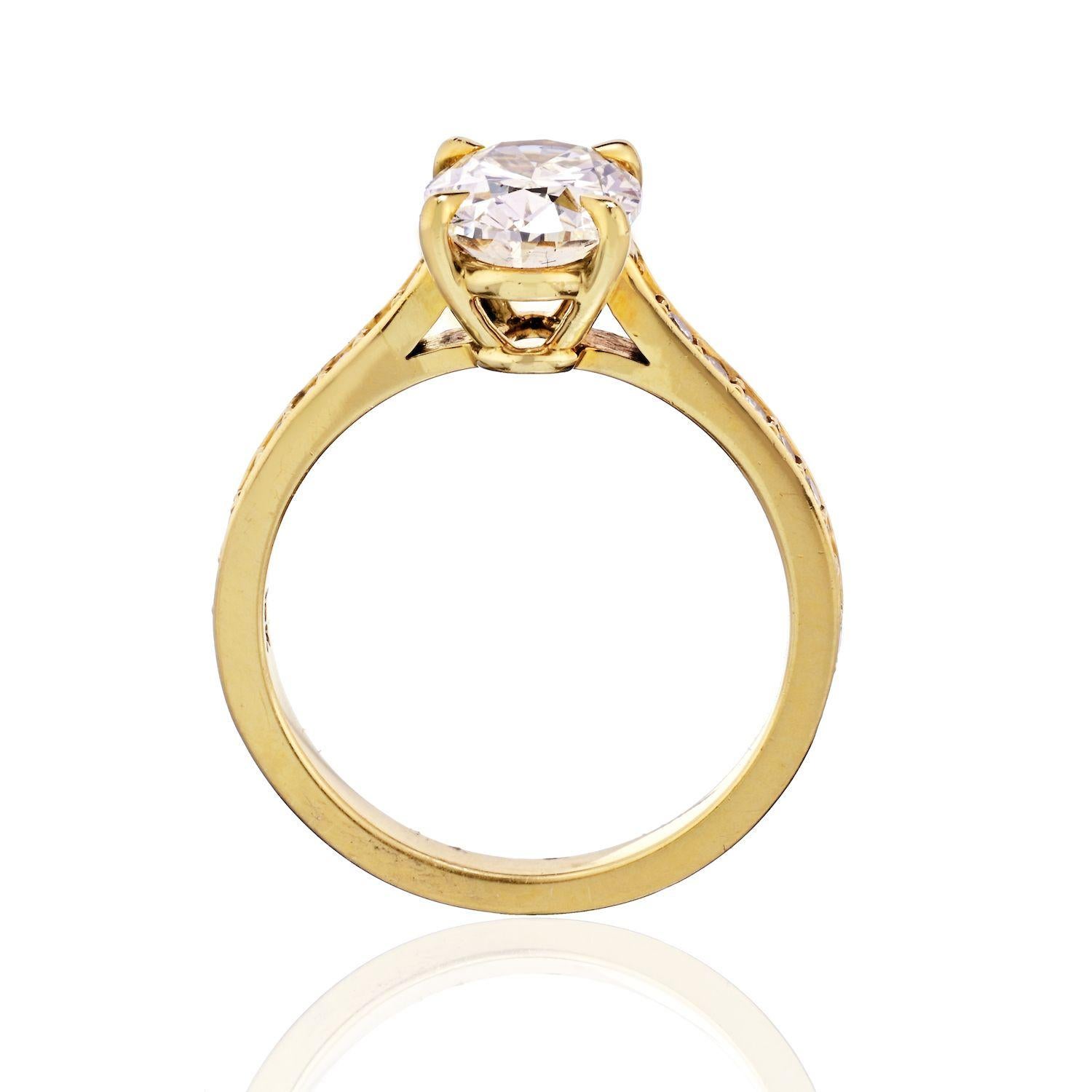 2 carat oval engagement ring on finger