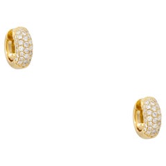 Mini-créoles huggies en or 18 carats avec diamants pavés de 2 carats
