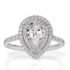 2 Carat Pear Diamond Ring Brilliant White 14K Gold Everyday Royalty Signature