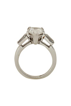 EGL Certified 2.01 Carat F SI2 Pear Shaped Diamond Three Stone Engagement Ring