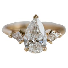 2 Carat Pear Statement Brilliant White 14K Gold A Classic Statement Signature