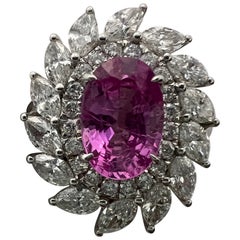 2 Carat Pink Sapphire Ring with Diamond Marquise 2 Carat Pink Sapphire Ring with Diamond Marquise