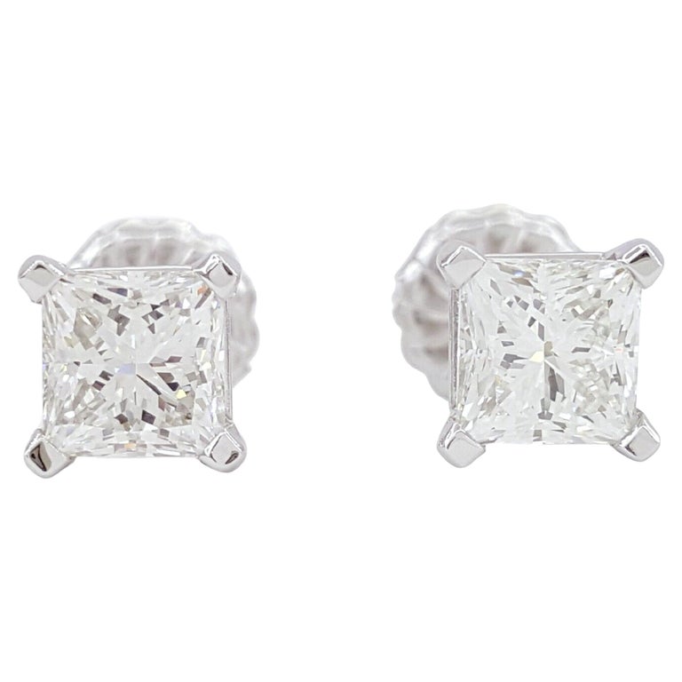 2 carat princess cut black diamond earrings Clearance