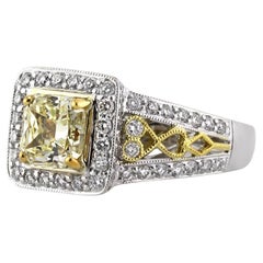 2 Carat Princess Diamond Ring Fancy Yellow 14K Gold A Crown-Worthy Fancy Rarity