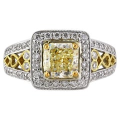 2 Carat Princess Diamond Ring Fancy Yellow 14K Gold A Crown-Worthy Fancy Rarity
