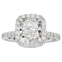 2 Carat Radiant Diamond Ring Brilliant White 14K White Gold Quiet Power Heirloom
