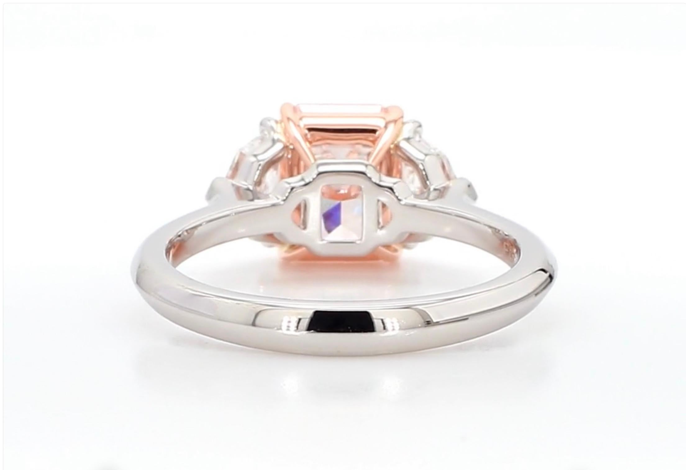 De las mujeres 2 quilates. Anillo de compromiso de diamante rosa pardusco fantasía natural radiante, informe GIA en venta