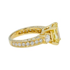 2 Carat Radiant Statement Fancy Yellow 18K  Royal Radiance  Diamond Ring