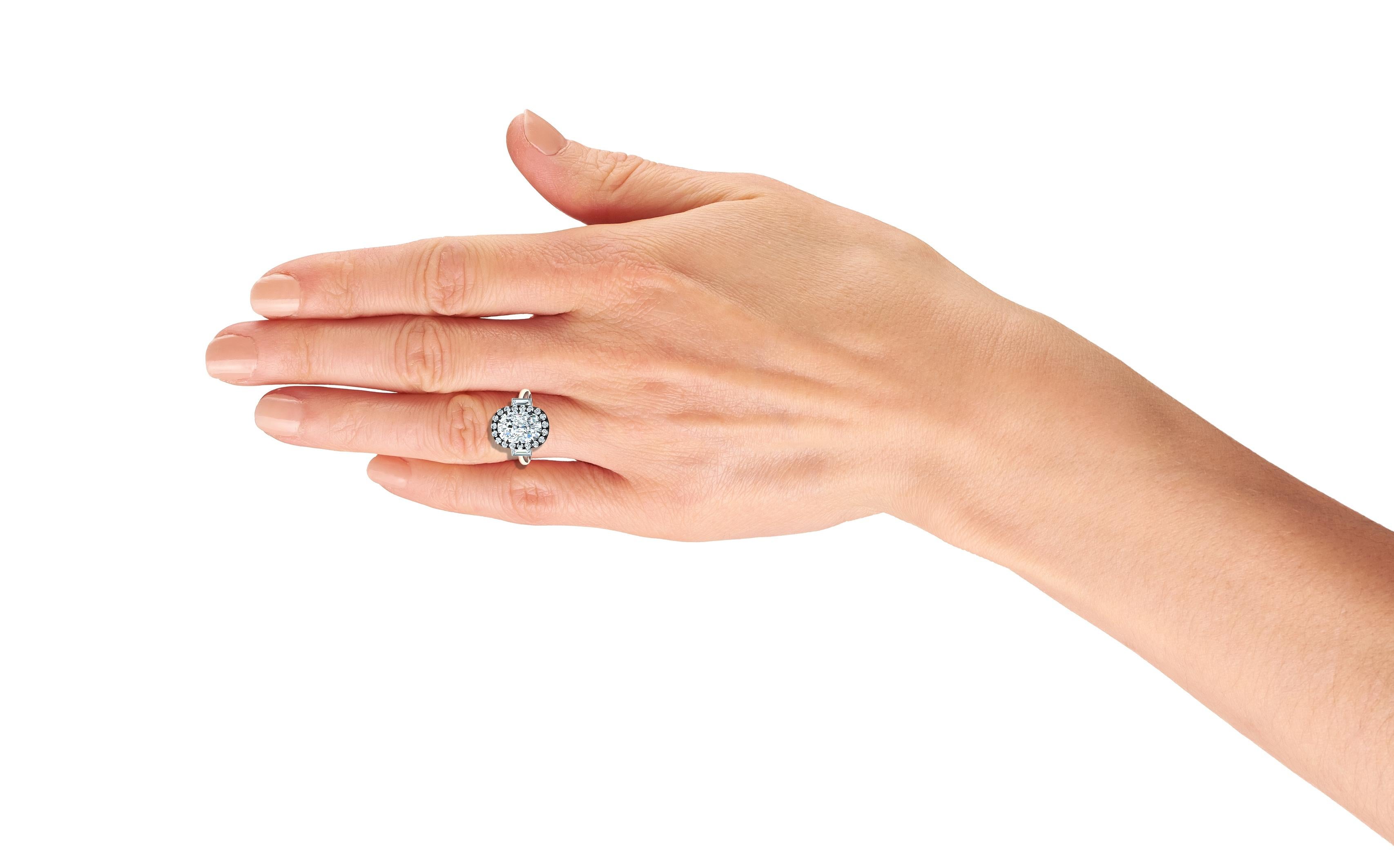 2 carat rectangular diamond ring