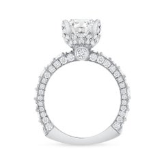 2 Carat Rose Cut Side Stone with Oval Cut Center Engagement Ring