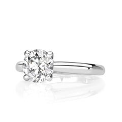 2 Carat Round Brilliant Diamond Ring Brilliant White 14K White Gold