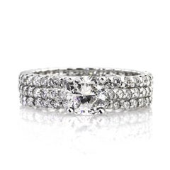 2 Carat Round Brilliant Diamond Ring Brilliant White 14K White Gold