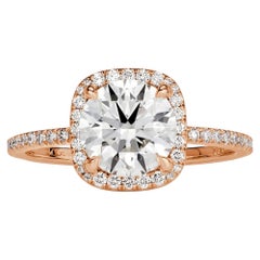 2 Carat Round Brilliant Diamond Ring Brilliant White 14K White Gold