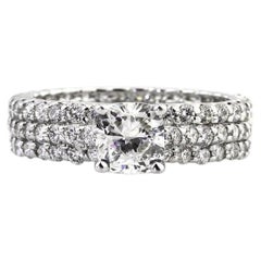2 Carat Round Brilliant Diamond Ring Brilliant White 14K White Gold