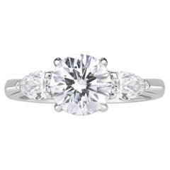 2 Carat Round Brilliant Diamond Ring Brilliant White 14K White Gold