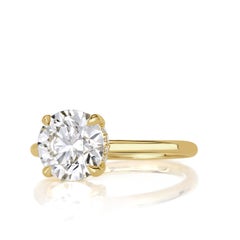 2 Carat Round Brilliant Diamond Ring Brilliant White 14K White Gold Quiet Power