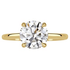 2 Carat Round Brilliant Diamond Ring Brilliant White 14K White Gold Quiet Power