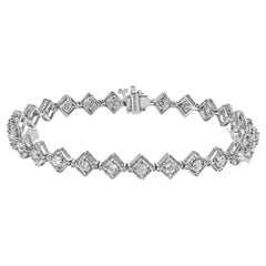 Bracelet à rangée de diamants ronds et brillants de 2 carats certifiés