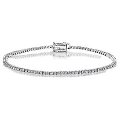 Bracelet tennis à rangée unique de diamants ronds et brillants de 2 carats certifiés
