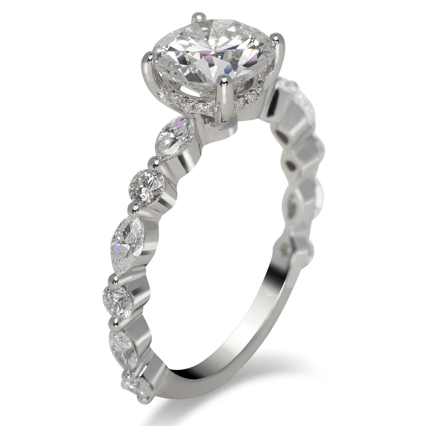 2 Karat Diamant-Verlobungsring mit Rundschliff, EGL-zertifiziert D VS1 im Zustand „Neu“ im Angebot in New York, NY