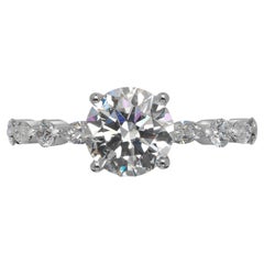 2 Carat Round Cut Diamond Engagement Ring EGL Certified D VS1