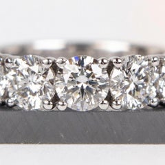 2 Carat Round Diamond Five-Stone Anniversary Band in Platinum