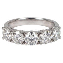 2 Carat Round Diamond Five-Stone Anniversary Band in Platinum