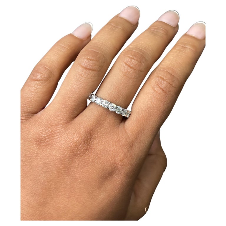 Customizable 2 Carat Round cut Diamond Eternity Band 14k White Gold ...