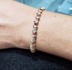 2 Carat S Style Diamond & Ruby Tennis Bracelet