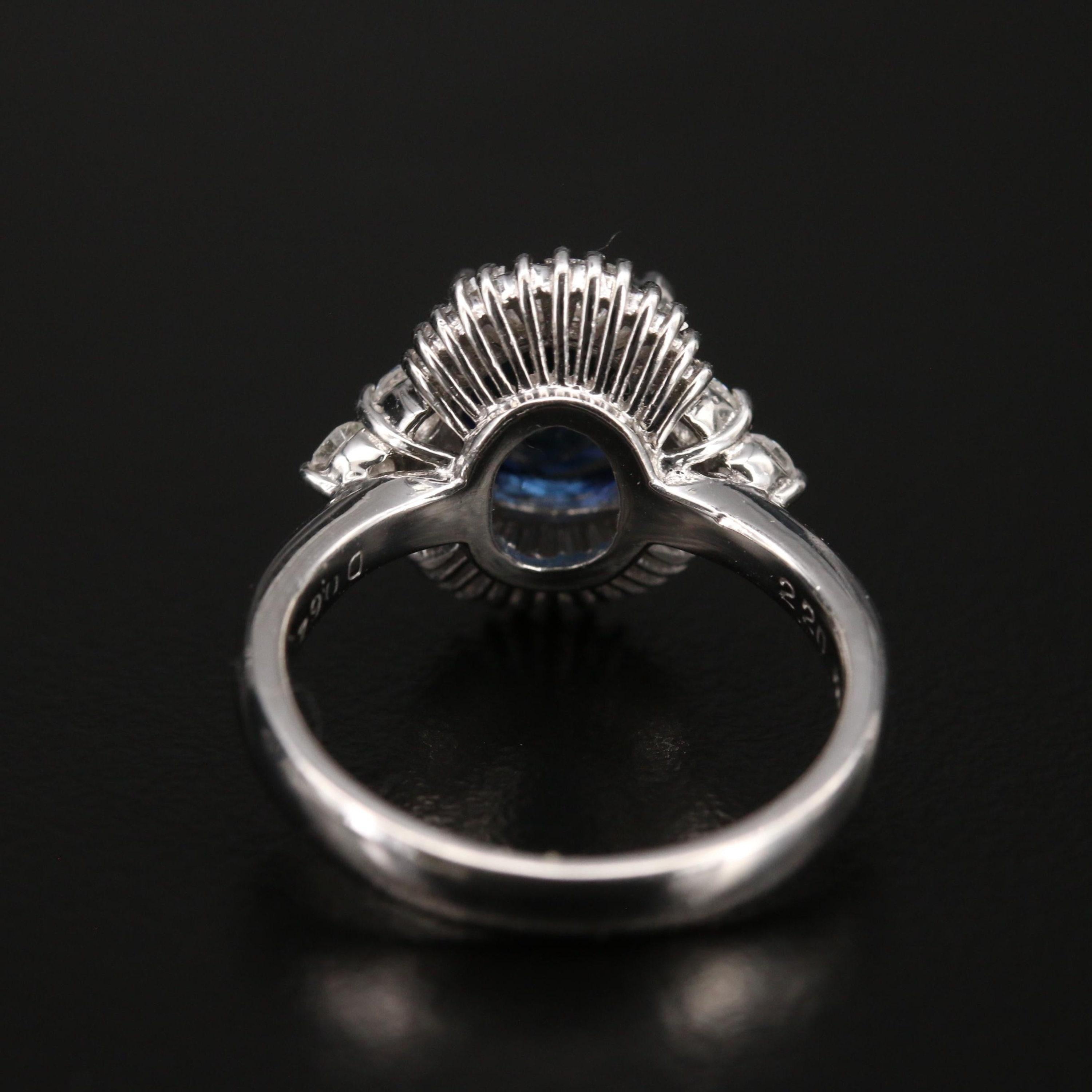For Sale:  3.6 Carat Antique Sapphire Diamond Engagement Ring, Ceylon Sapphire Wedding Ring 5
