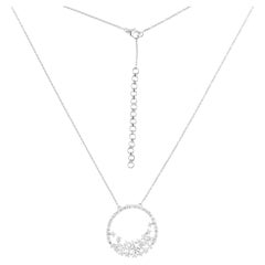 2 Carat SI Clarity HI Color Diamond Charm Pendant Necklace 14 Karat White Gold
