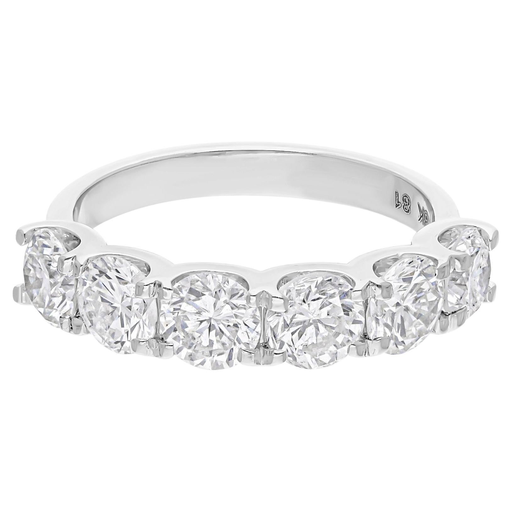 2 Carat SI Clarity HI Color Diamond Half Eternity Band Ring 14k White Gold