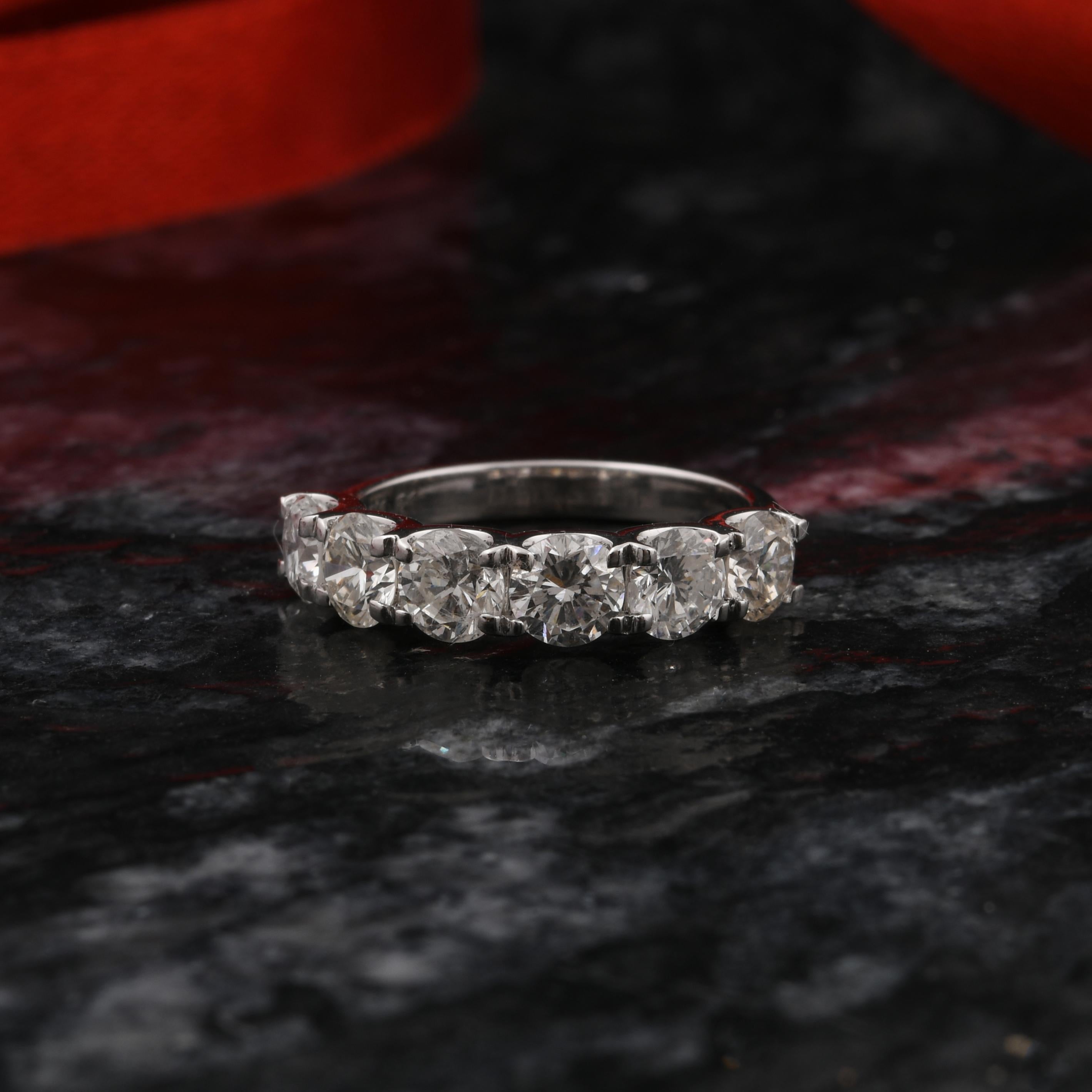 Im Angebot: 2 Karat SI Reinheit HI Farbe Diamant Halb Eternity Band Ring 18k Weißgold () 4