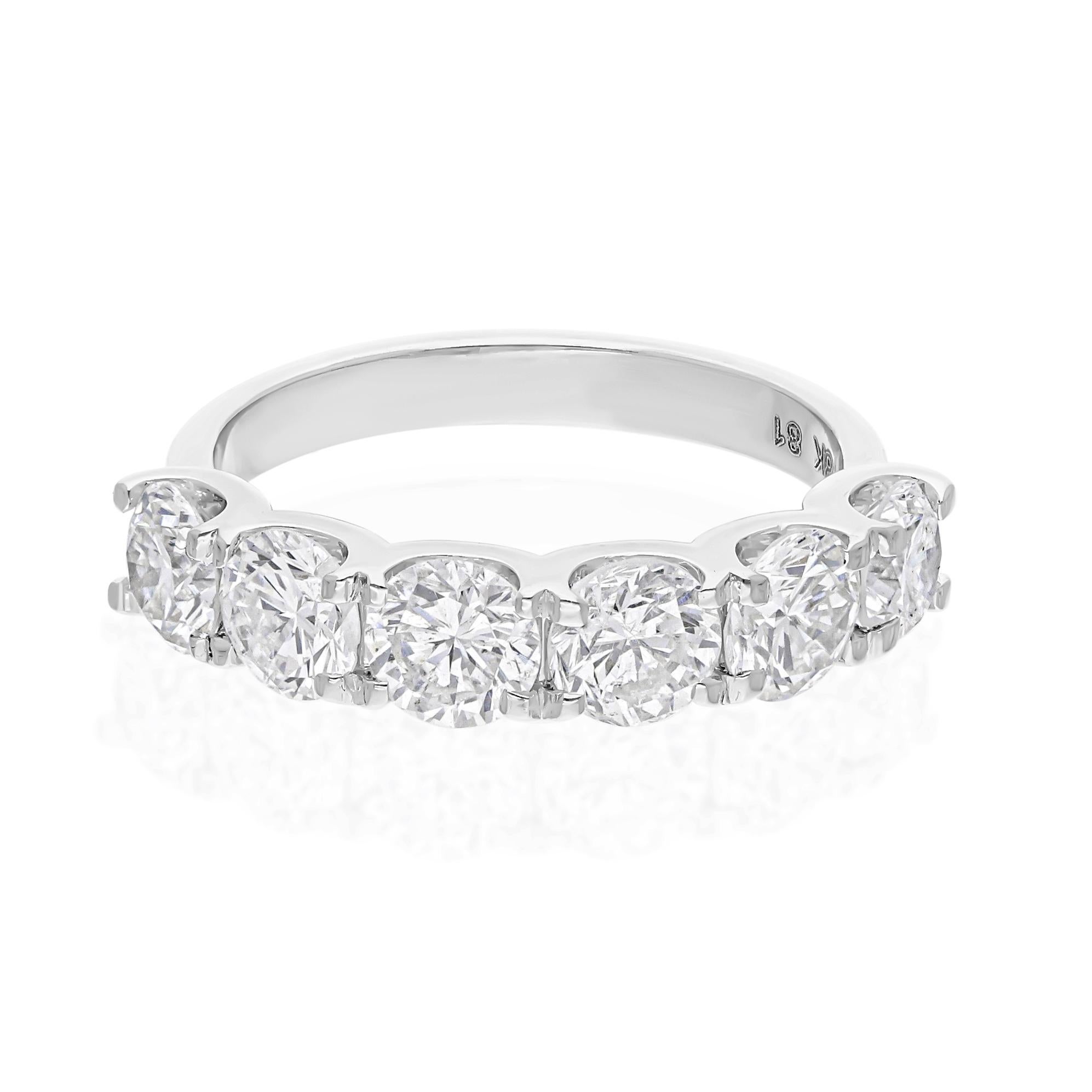 Im Angebot: 2 Karat SI Reinheit HI Farbe Diamant Halb Eternity Band Ring 18k Weißgold () 5