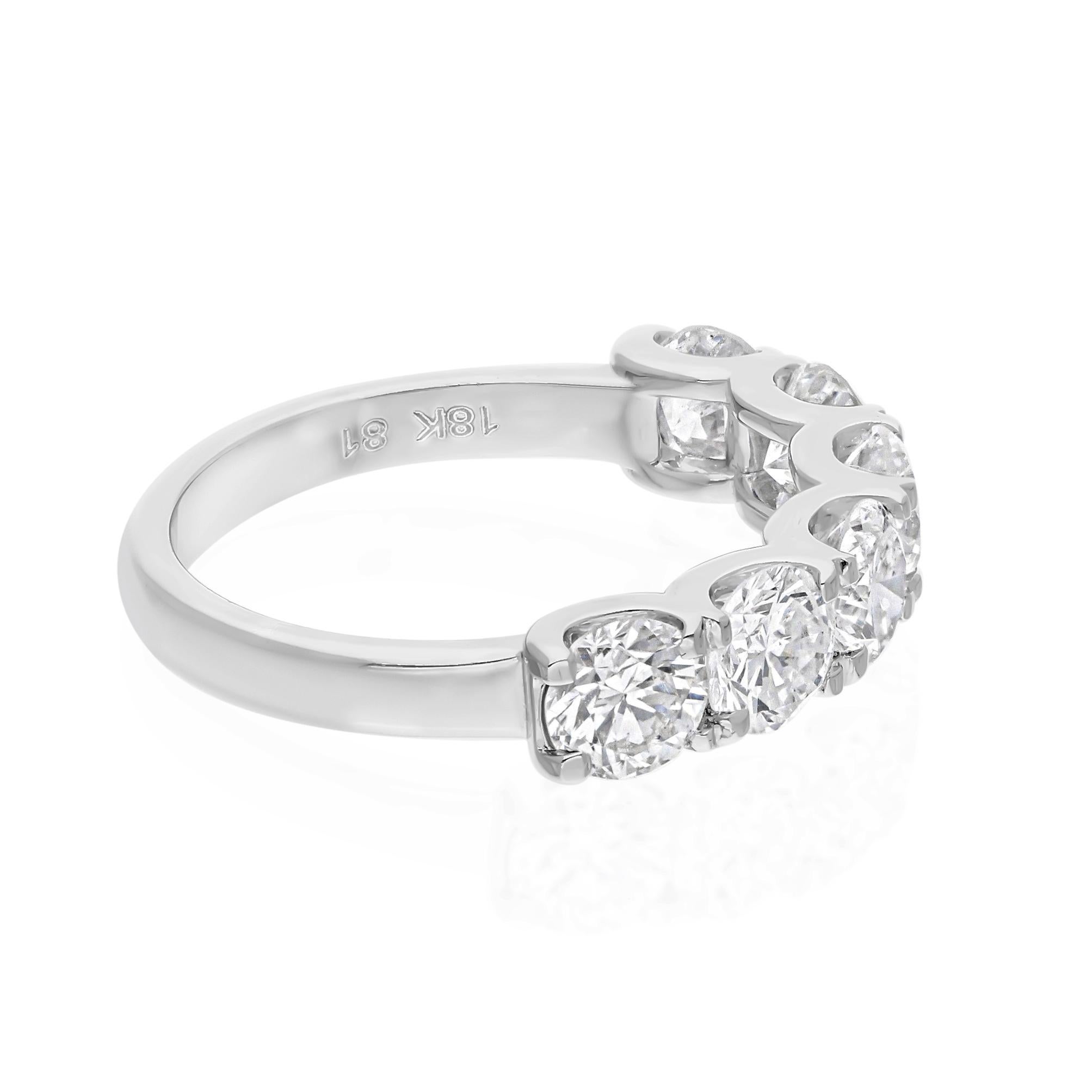 Im Angebot: 2 Karat SI Reinheit HI Farbe Diamant Halb Eternity Band Ring 18k Weißgold () 6