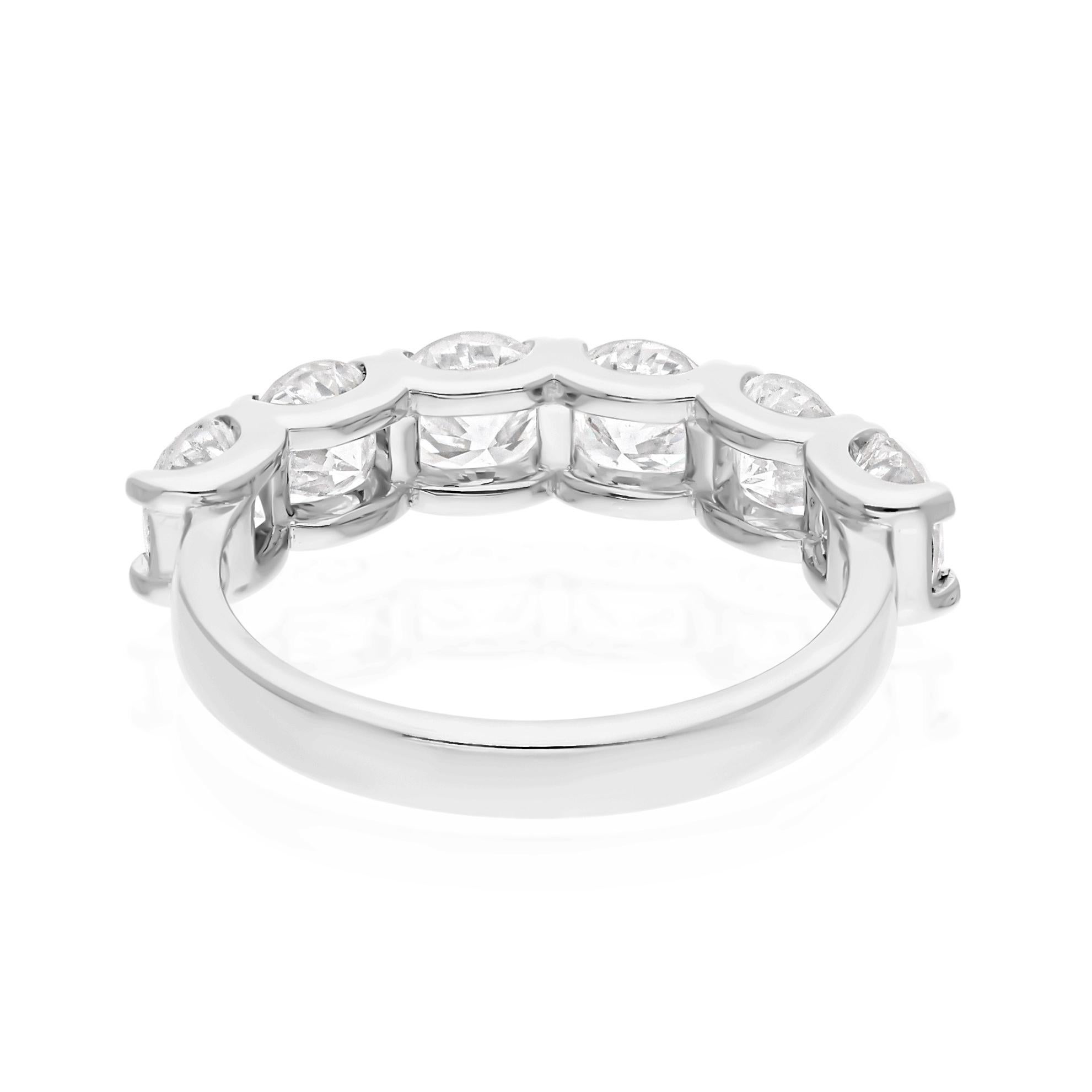 Im Angebot: 2 Karat SI Reinheit HI Farbe Diamant Halb Eternity Band Ring 18k Weißgold () 7