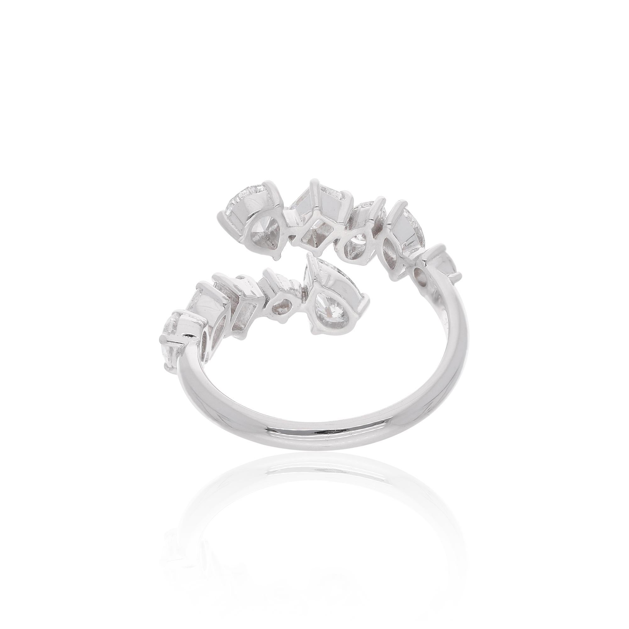 For Sale:  2 Carat SI Clarity HI Color Multi Shape Diamond Ring 18 Karat White Gold Jewelry 5