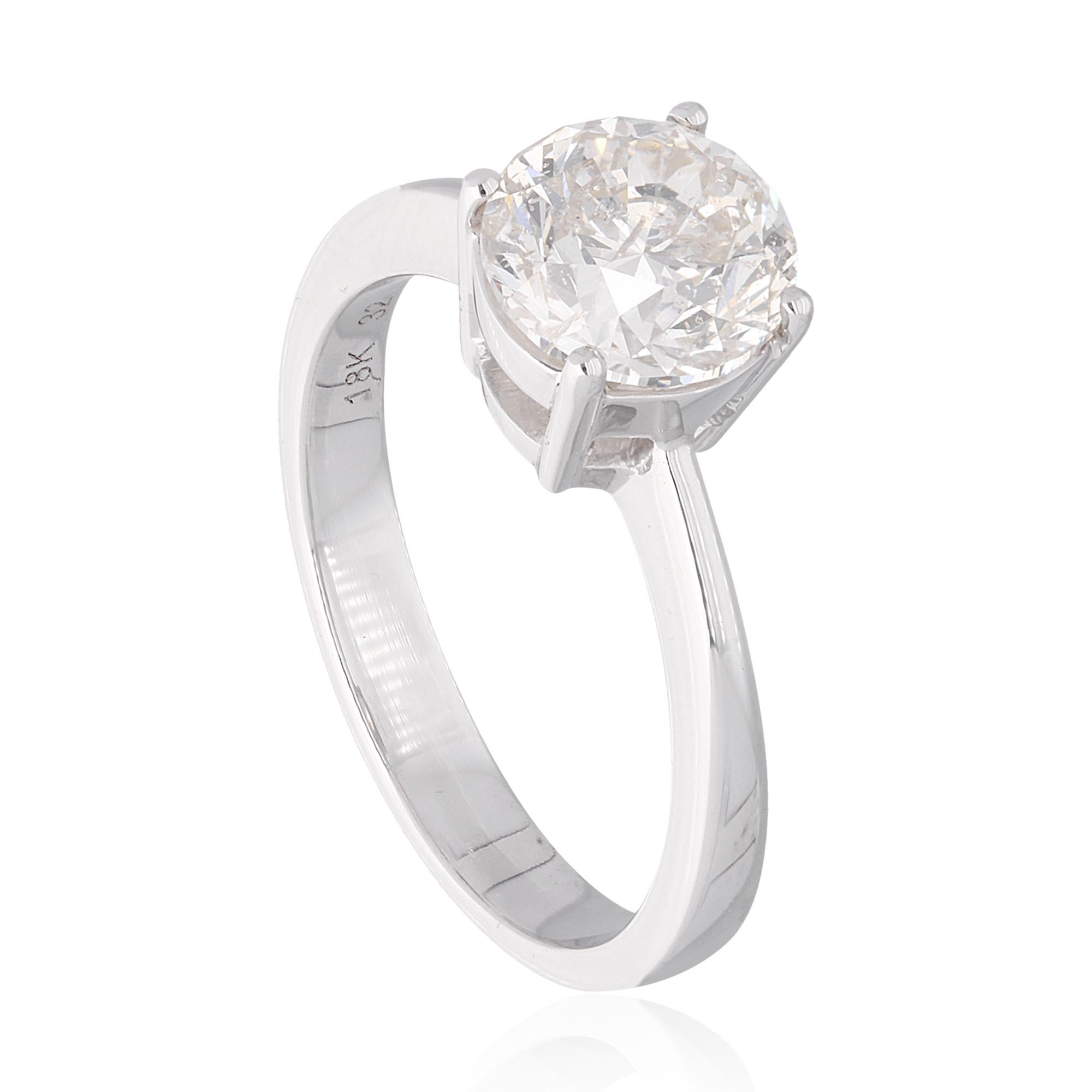 Moderne 2 Carat SI Clarity HI Color Solitaire Diamond Ring 18 Karat White Gold Jewelry en vente