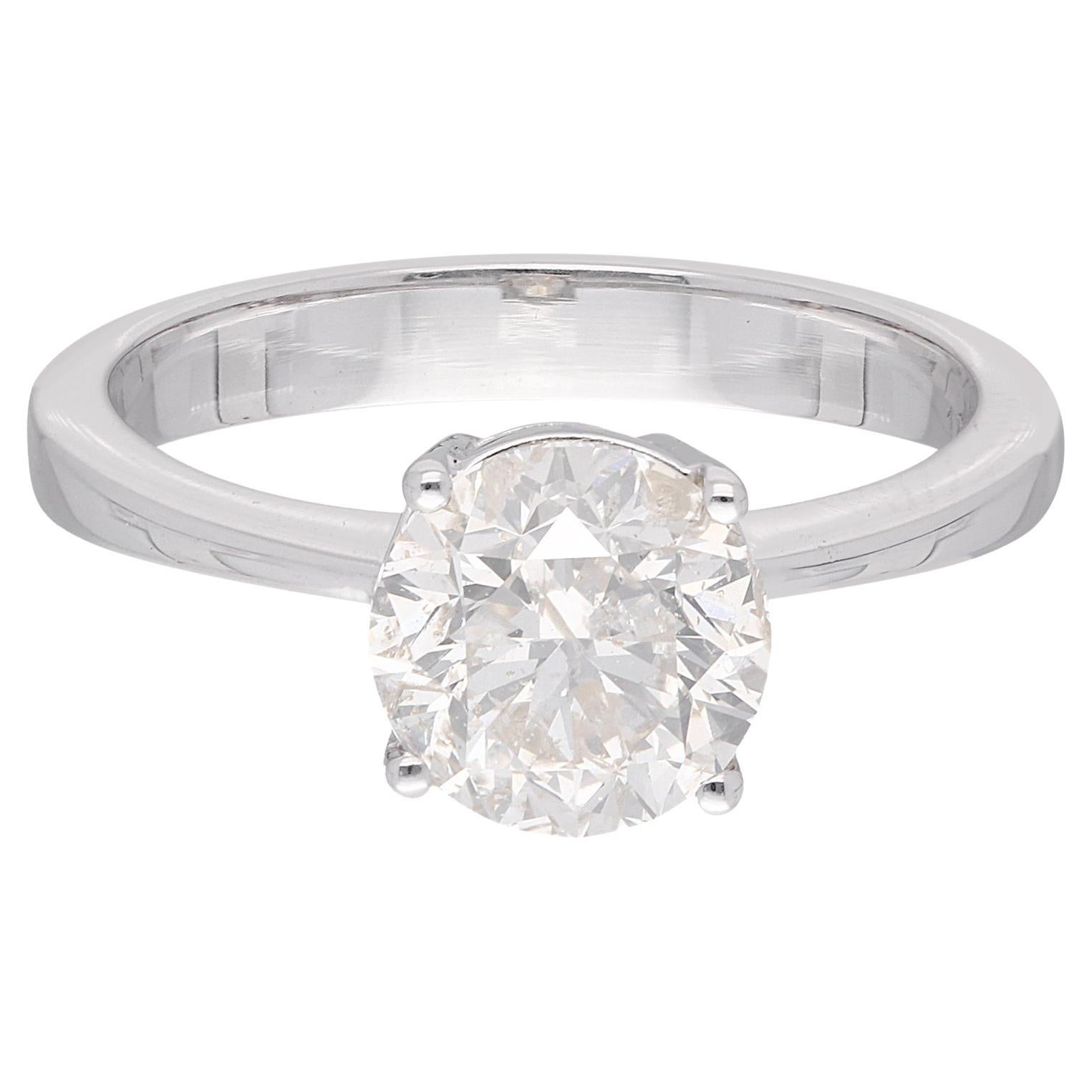 For Sale:  2 Carat SI Clarity HI Color Solitaire Diamond Ring 18 Karat White Gold Jewelry