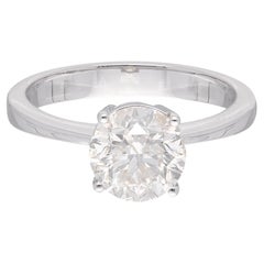 2 Carat SI Clarity HI Color Solitaire Diamond Ring 18 Karat White Gold Jewelry
