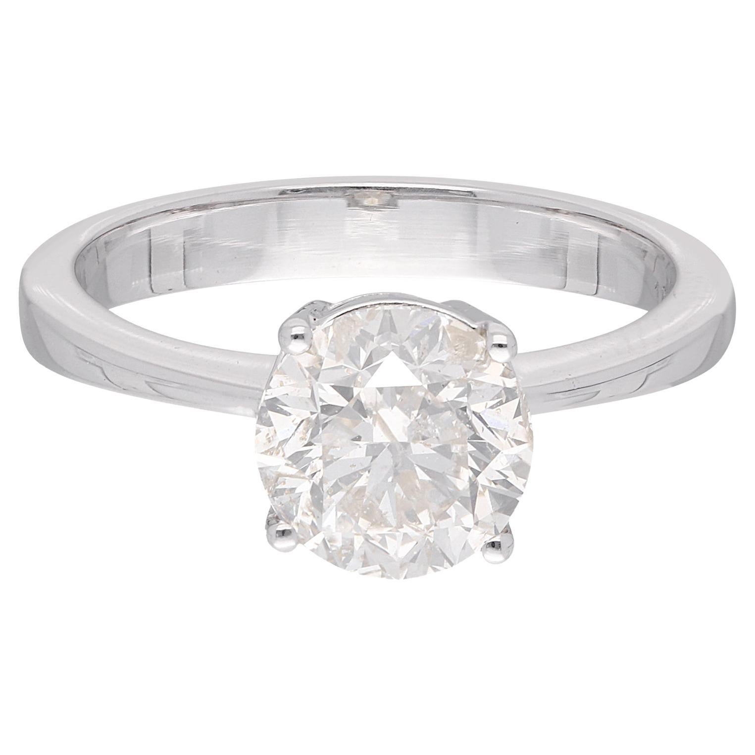 2 Carat SI Clarity HI Color Solitaire Diamond Ring 18 Karat White Gold Jewelry