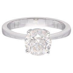 2 Quilates SI Claridad HI Color Anillo de Diamantes Solitario Joyas de Oro Blanco de 18 Kilates