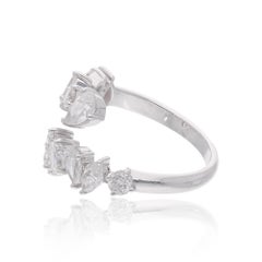 2 Carat SI/HI Pear Marquise Emerald Cut Diamond Wrap Ring 18 Karat White Gold