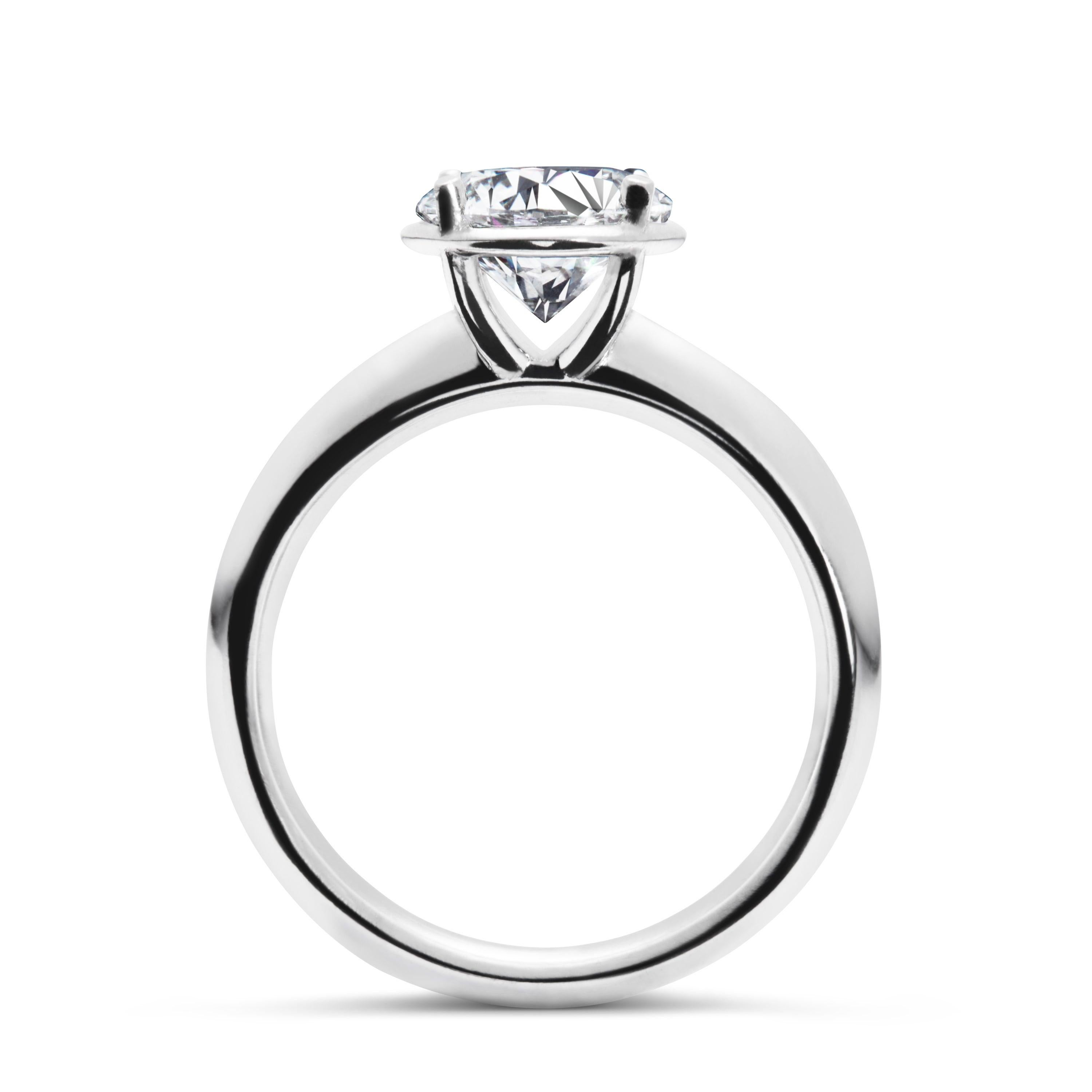 For Sale:  2 Carat Solitaire Traceable Diamond Ring in 18 Karat White Gold, Rocks for Life 2