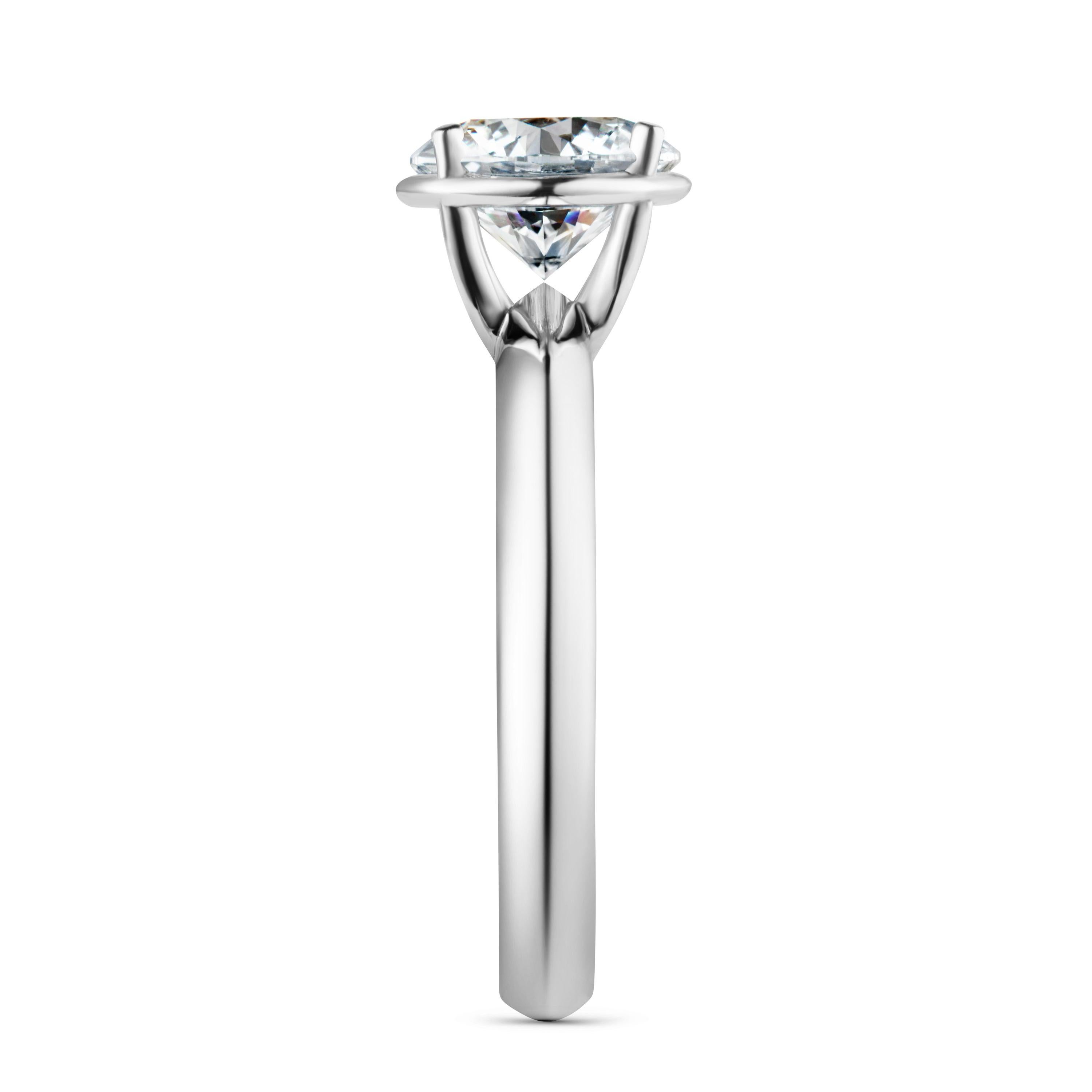 For Sale:  2 Carat Solitaire Traceable Diamond Ring in 18 Karat White Gold, Rocks for Life 3